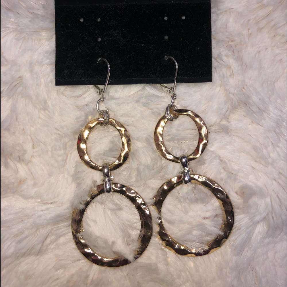 Gold Circular Earrings. Sequin